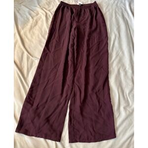 David Dart Wide Leg Pants Women Small Burgundy NEW Elastic Waist
